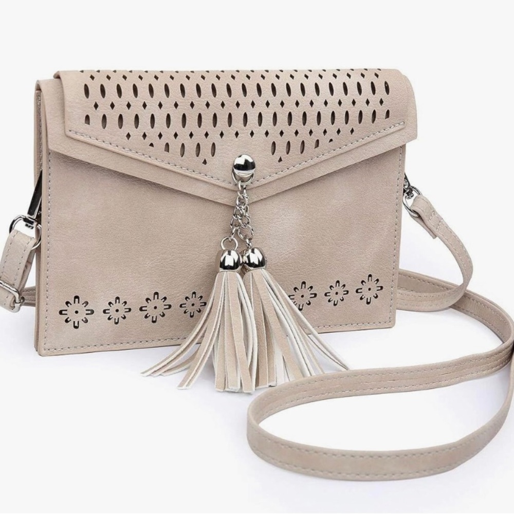 NEW Seosto Crossbody Bag with Beige Tassel